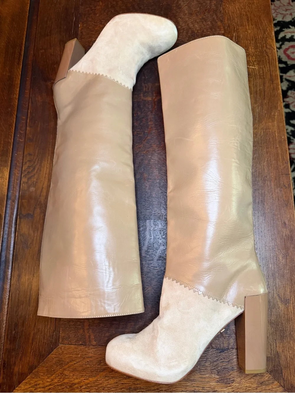 Dorothee Schumacher Two-Tone Leather Suede Knee High Boots 39.5